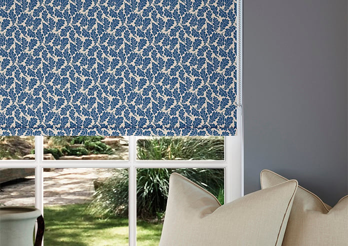 Land & Shore Oak Leaf (Blackout), Blue - Roller Blind - Image 5